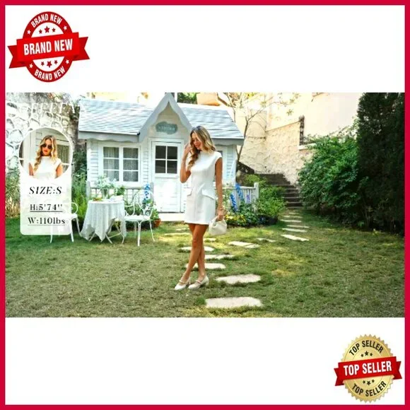 Mock Neck Bodycon Mini Dress Short Sleeve Party Club Chic Y2K Elegant - Picture 7 of 7